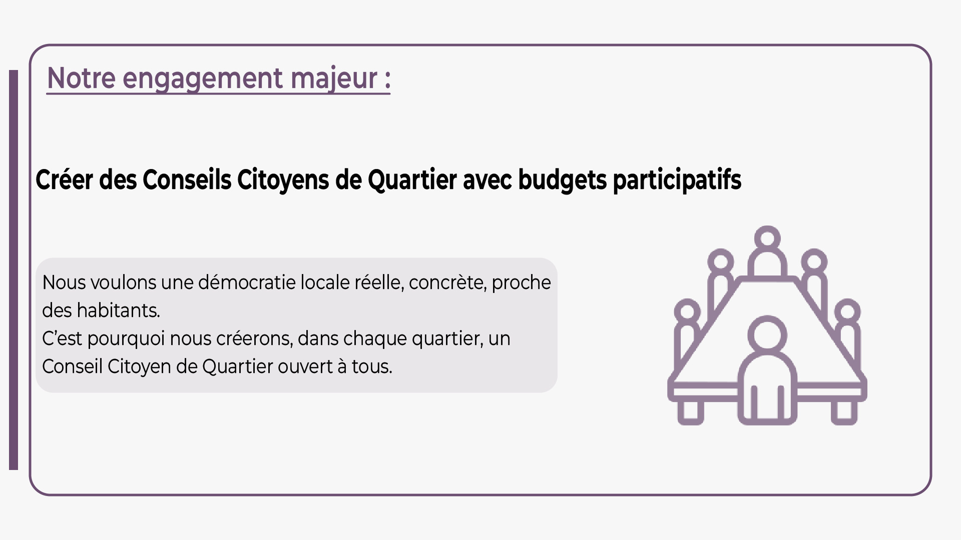 Création des Conseils Citoyens de Quartier avec Budgets participatifs