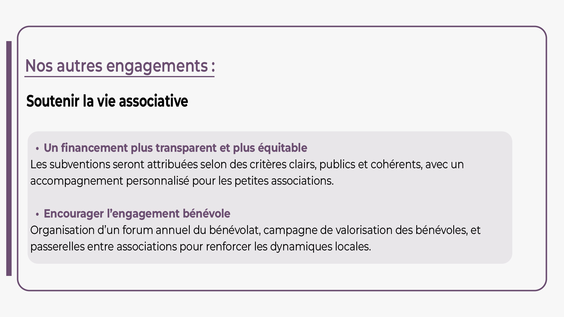 Encourager l'engagement bénévole et un financement plus transparent et plus équitable pour Castelsarrasin