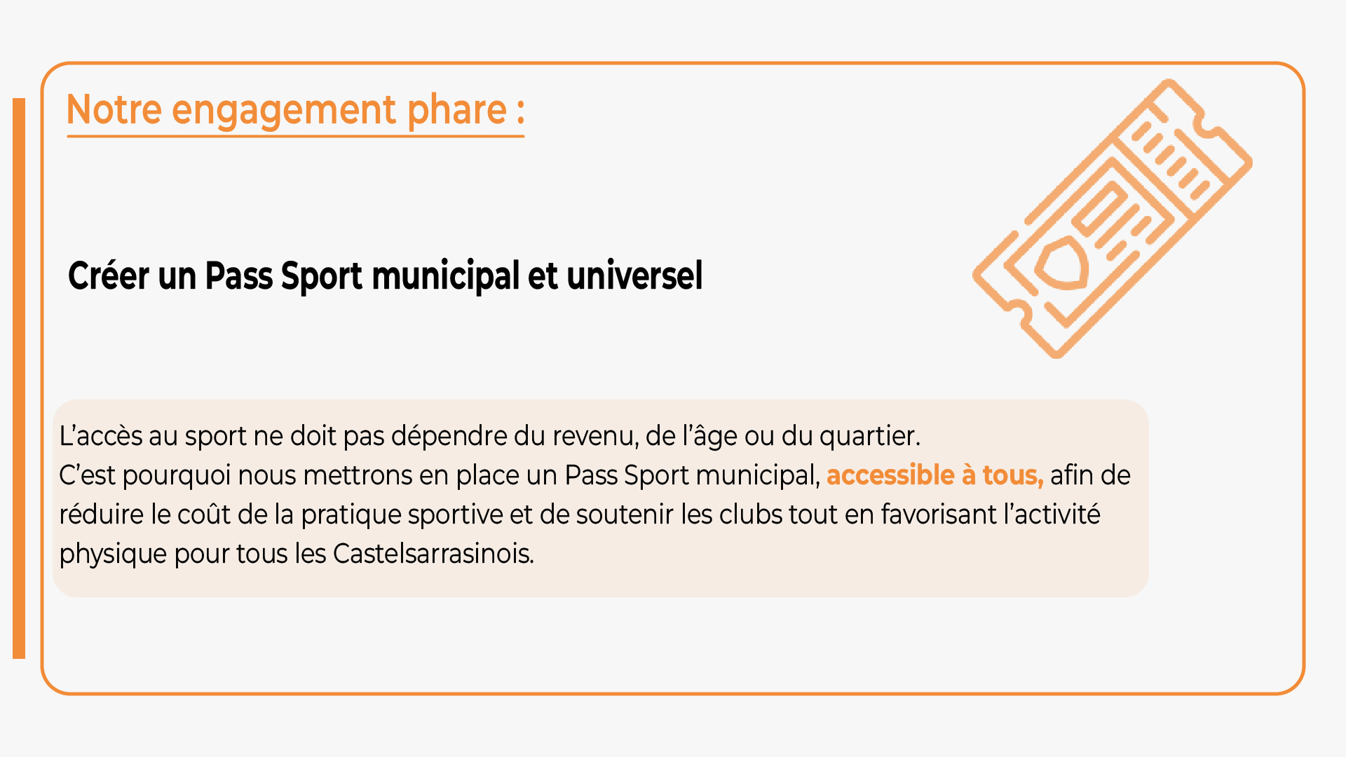 Création d'un Pass Sport municipal et universel à Castelsarrasin