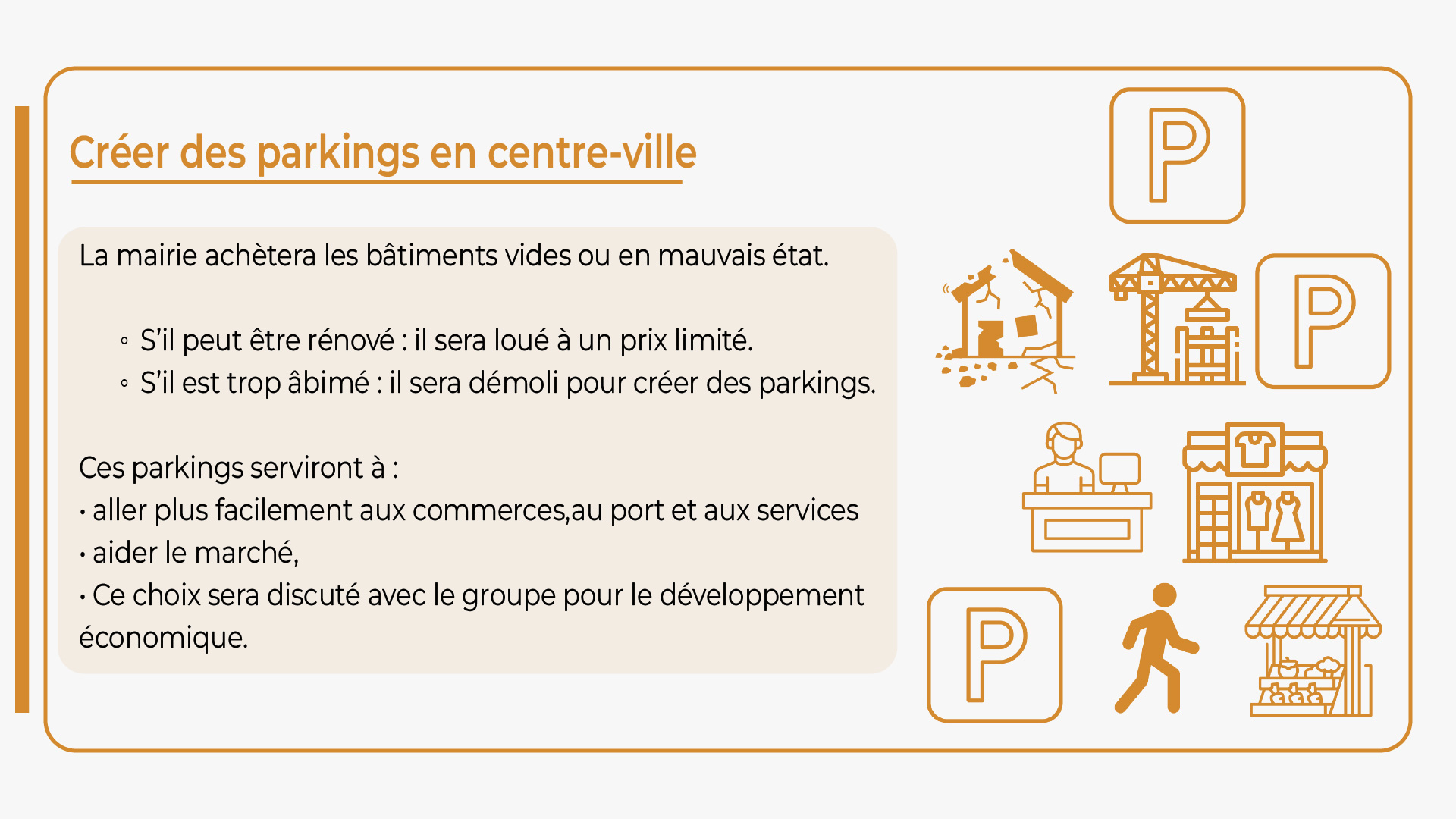 Créer des parkings dans le centre ville de Castelsarrasin