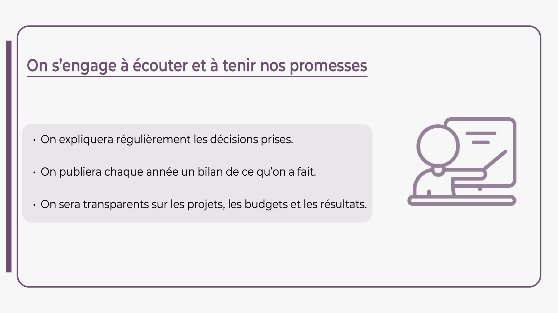 la mairie de Castelsarrasin s'engage à écouter ses citoyens et a tenir ses promesses