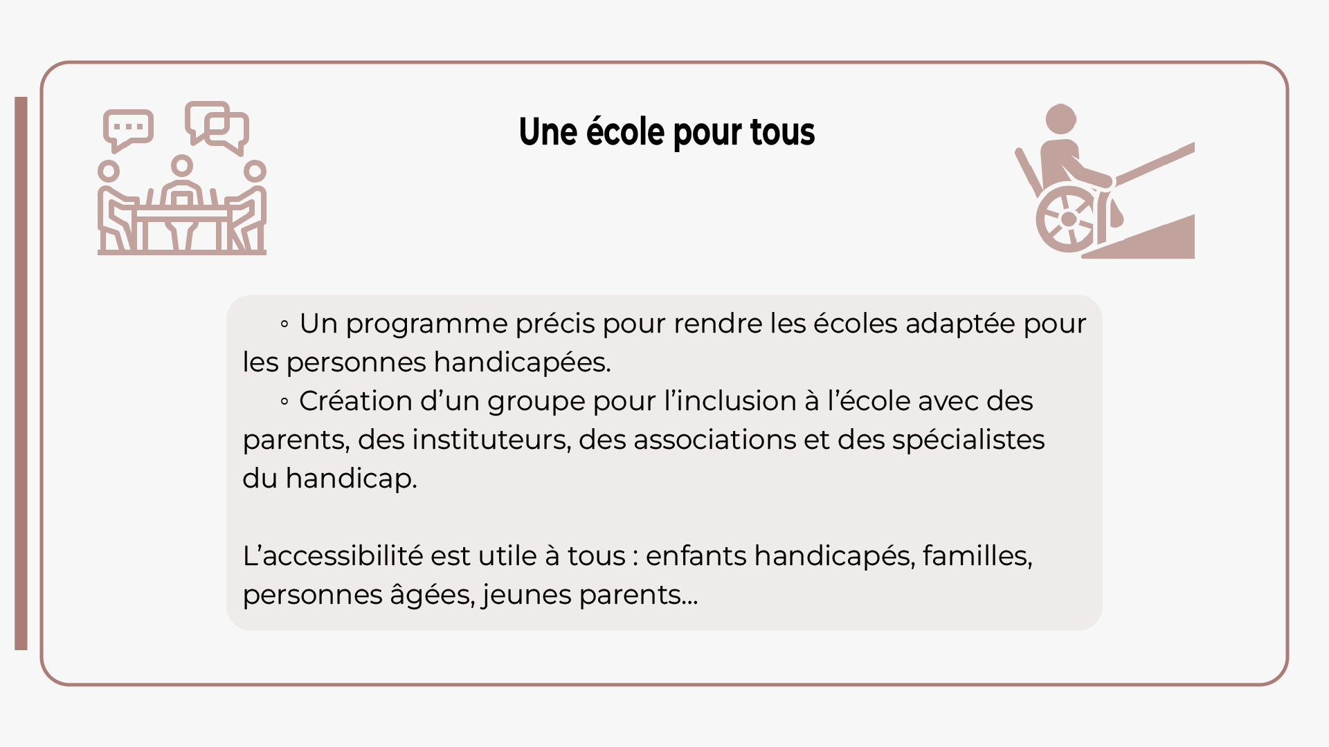 des écoles pensé avec et pour les enfants en situation de handicap