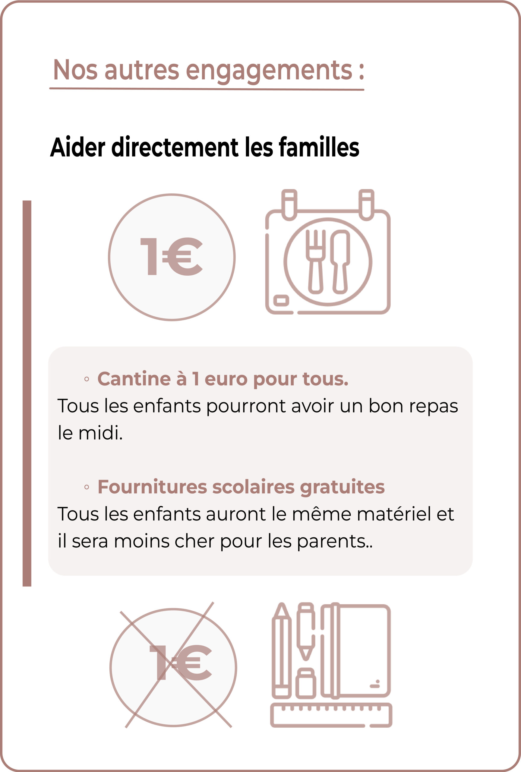 La cantine a 1 euro et les fournitures scolaire pour tout les élèves de Castelsarrasin