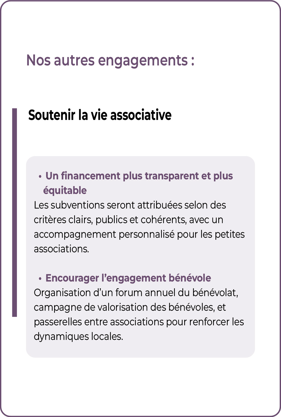 Un financement plus transparent et plus équitable et encourager l'engagement bénévole à Castelsarrasin