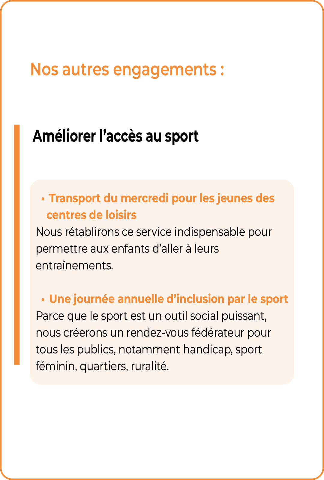 Transport du mercredi pour les jeunes du centre de loisirs à Castelsarrasin et une journée annuelle d'inclusion par le sport