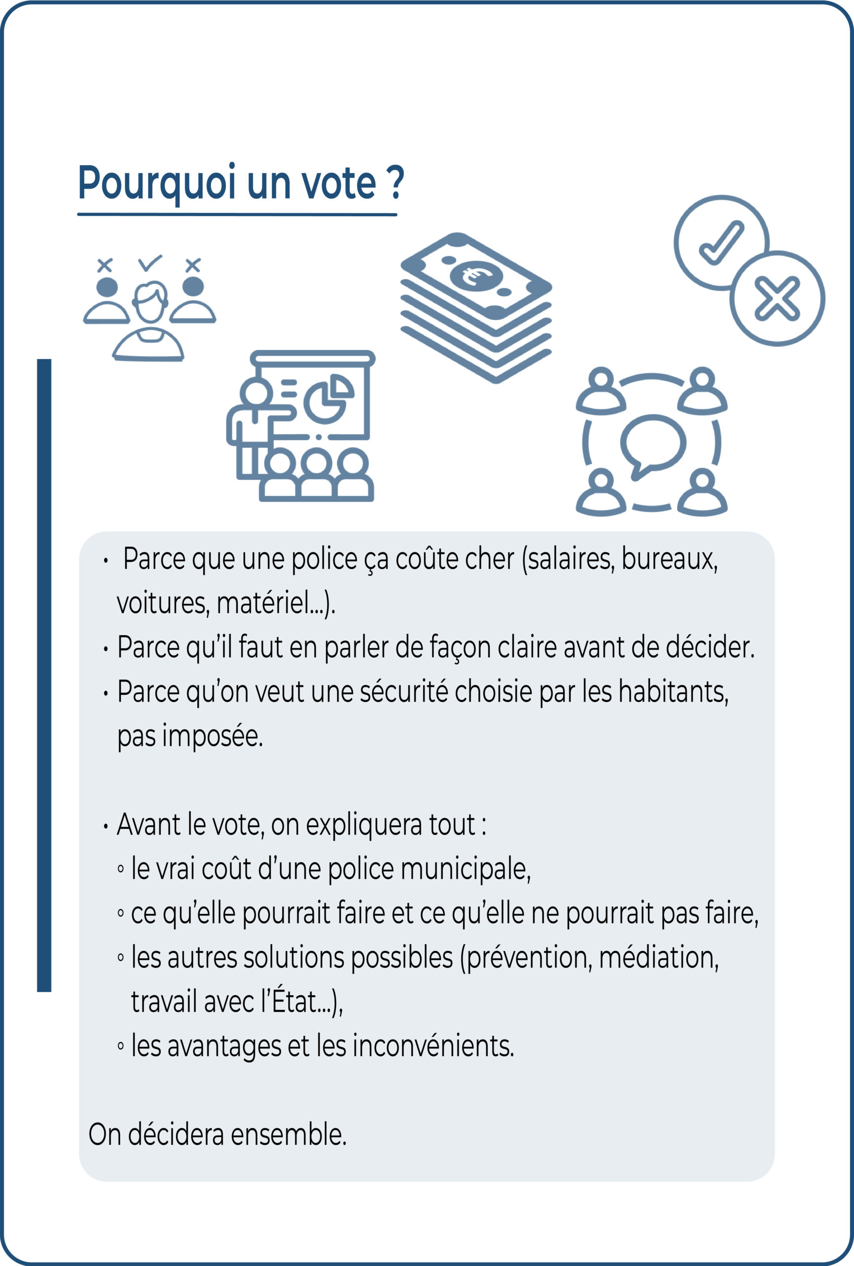 Explications pour un vote municipal sur la création d'une police municipal à Castelsarrasin